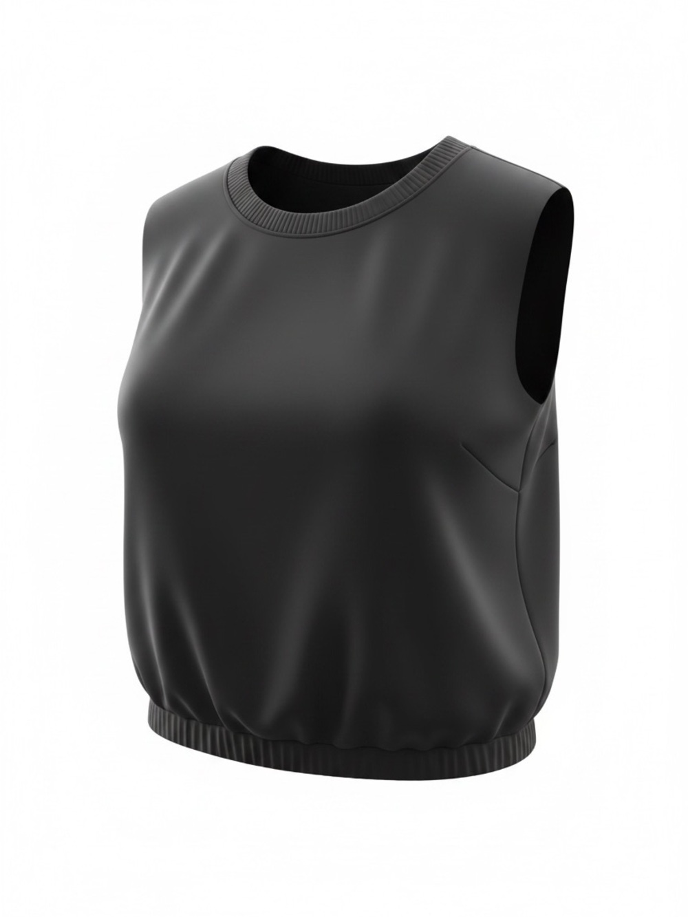 Skies Are Blue Black Elastic-Hem Cropped Tank Top- NWT, Size 1X